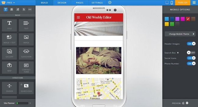 Weebly Mobile Editor