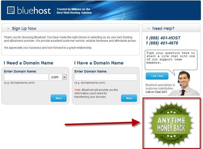 Bluehost Guarantee