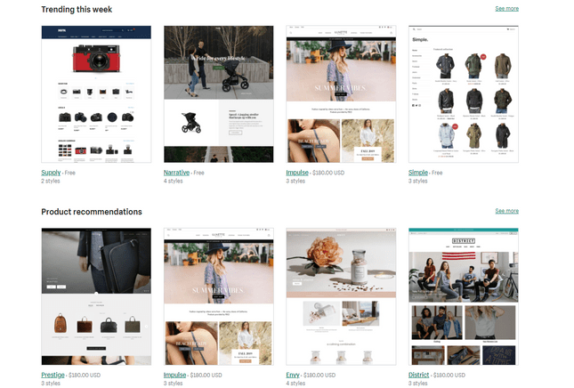 Shopify theme store