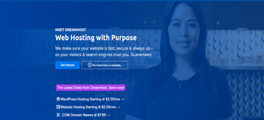 dreamhost vps hosting homepage