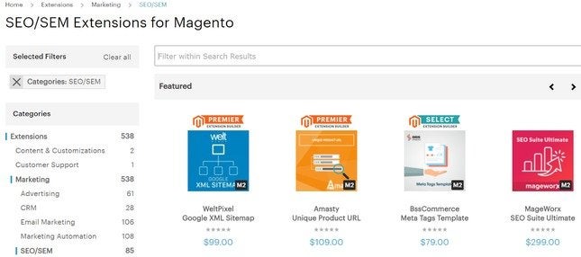 magento seo extensions