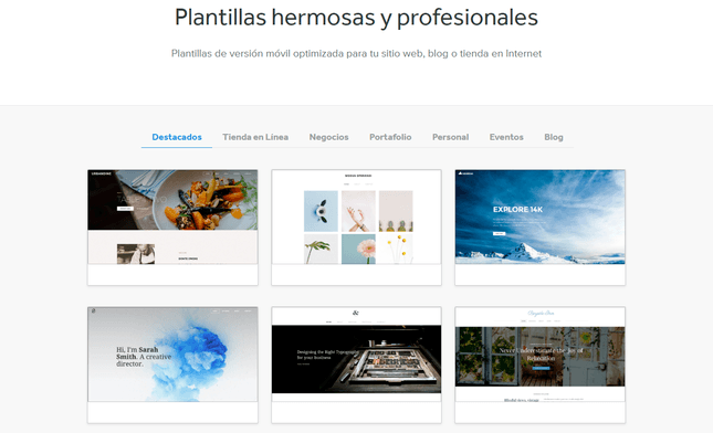 las plantillas de weebly