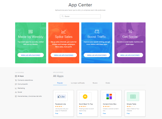 evaluacion de weebly centro de aplicaciones