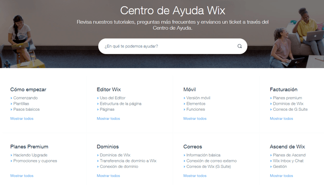 evaluacion de wix centro de ayuda