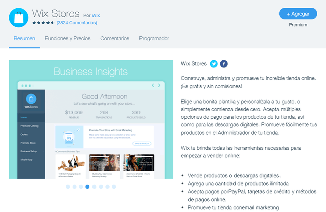 evaluacion de wix la applicaciones wix stores