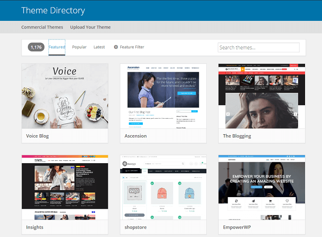 WordPress theme directory