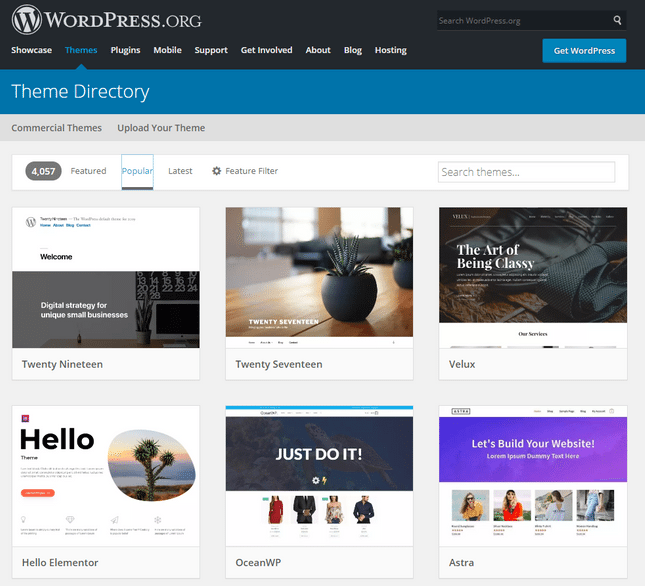 wordpress blog theme directory