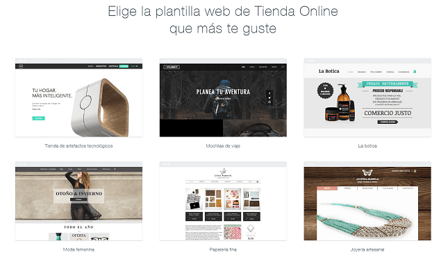 wix tienda online plantillas