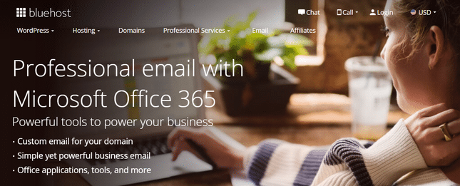 bluehost email homepage