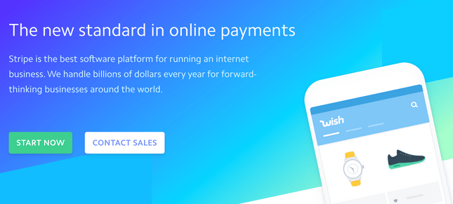 stripe homepage