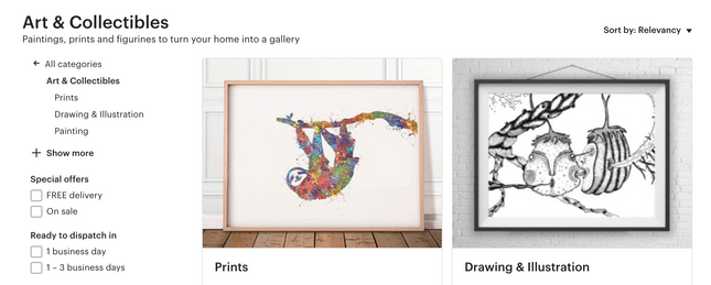 etsy selling art