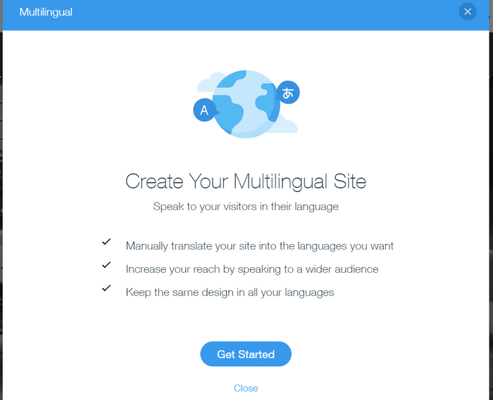 wix multilingual get started