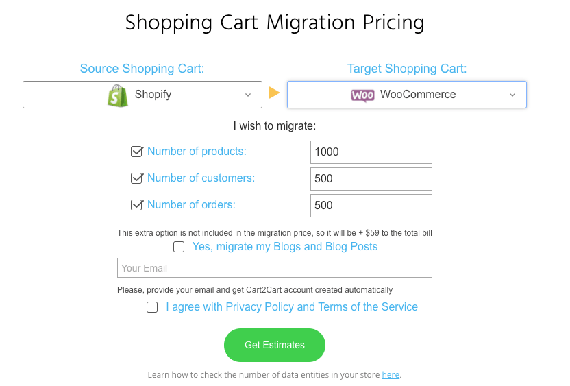 Cart2Cart Estimate