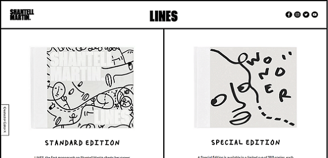 lines art book built using editor x