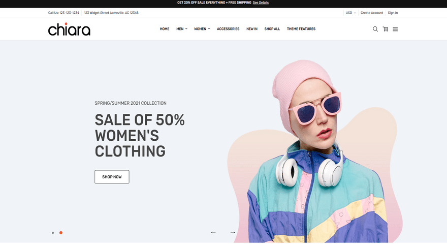 bigcommerce chiara fashion theme home