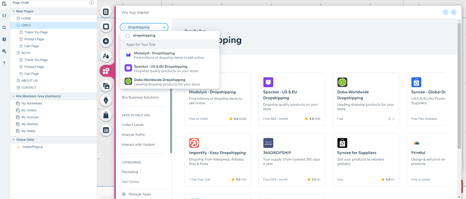 Wix Dropshipping Apps