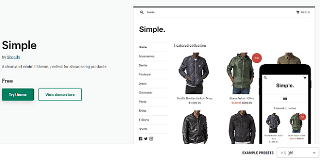 shopify simple theme