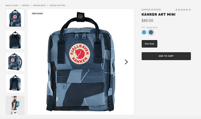 fjallraven product photos