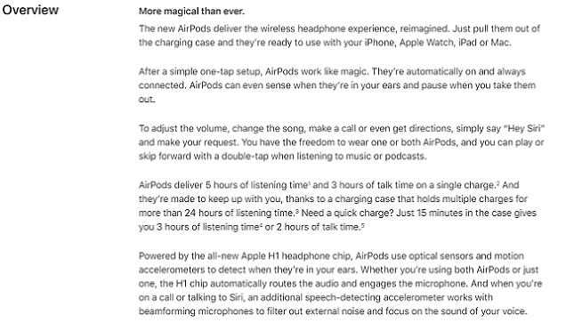 apple airpods product description