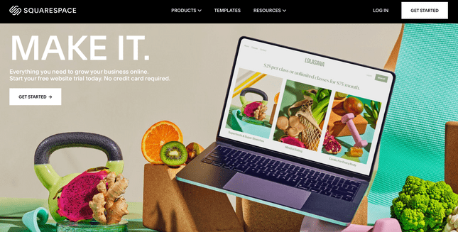 Squarespace homepage