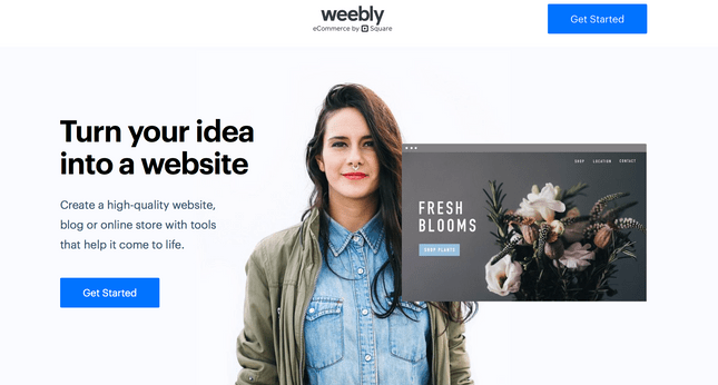 Weebly homepage