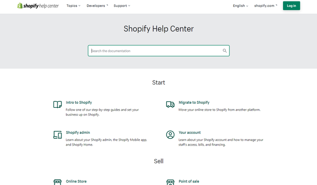 Shopify help center