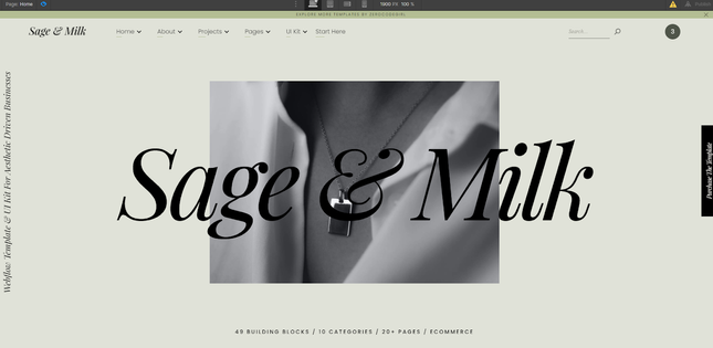 Webflow sage and milk