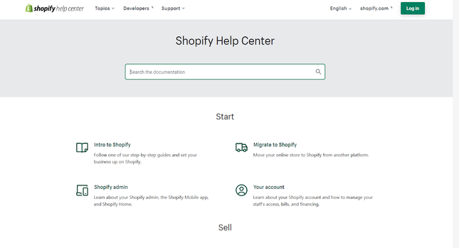 Shopify help center