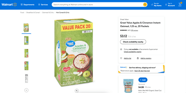 Walmart's Great Value range