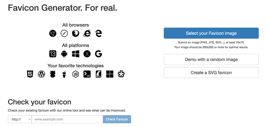 favicon generator realfavicongenerator.net