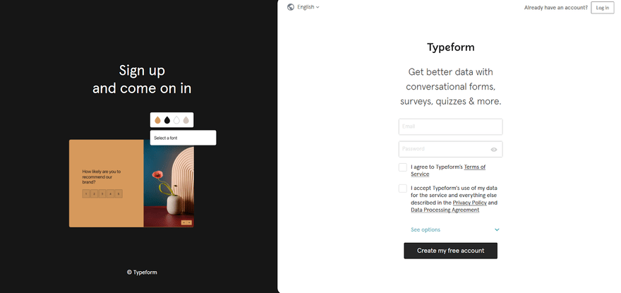 mailchimp typeform create typeform account