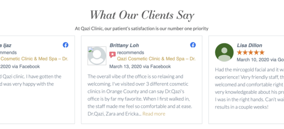 QaziClinic medspa testimonials