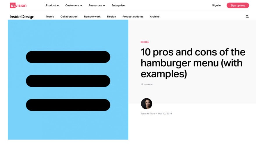 An article about Burger menus and their pros and cons