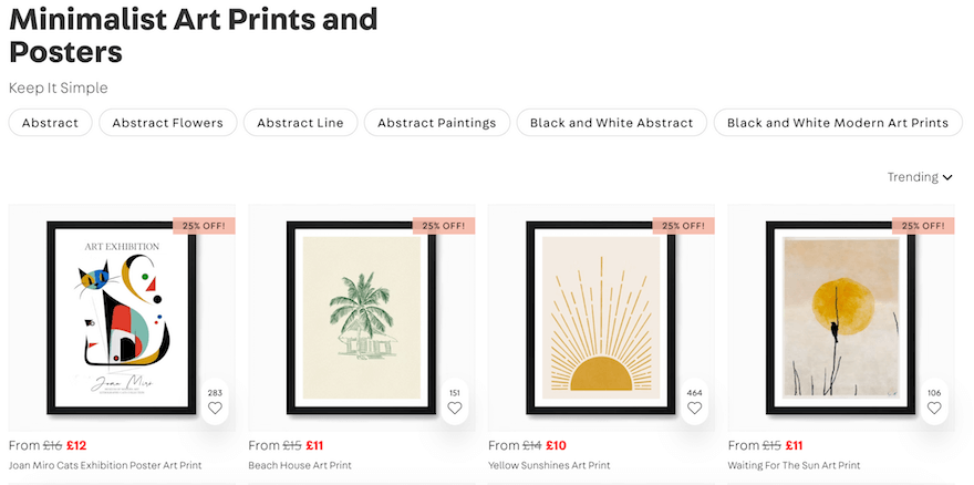 minimalist art that sells example