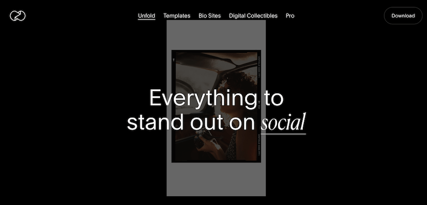 Unfold website screenshot