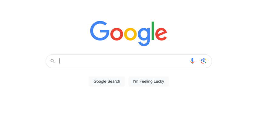 Google search homepage