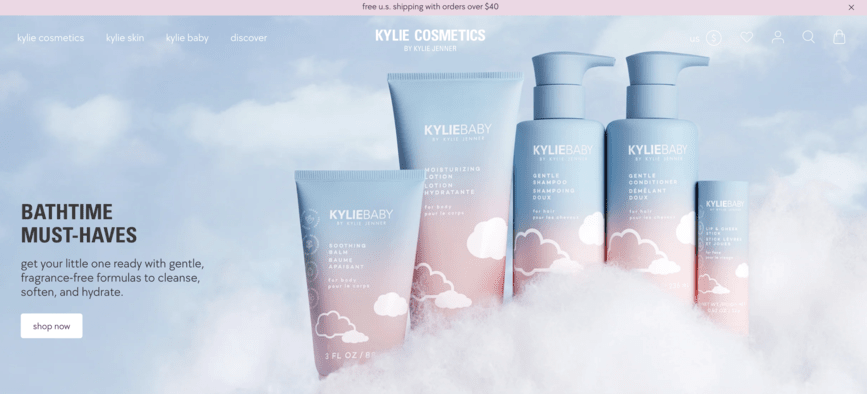 Kylie Cosmetics website