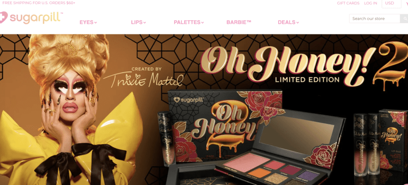 Sugarpill Cosmetics website