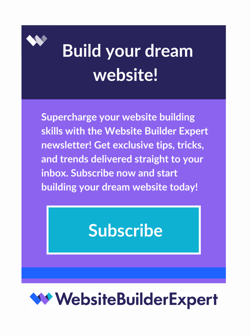 An example of a call to action in a fictional email from Website Builder Guide.