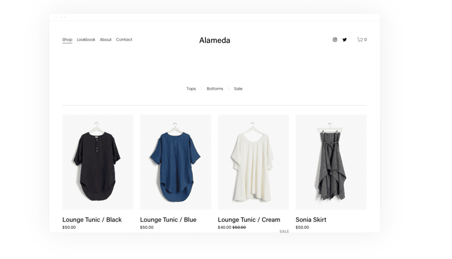 Squarespace template Alameda