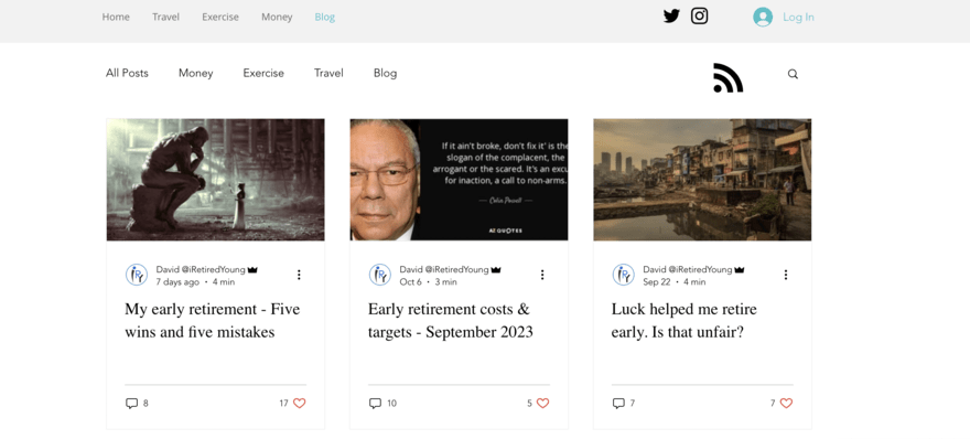 I Retired Young blog