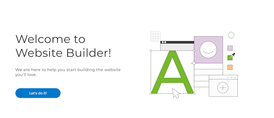 One.com website builder introduction screenshot