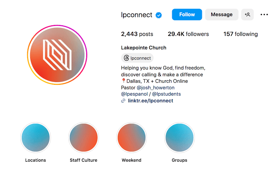 Lakepointe Church Instagram screenshot