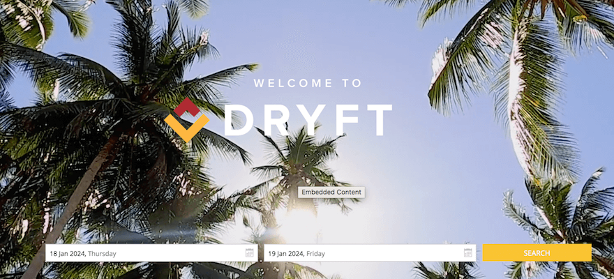 Dryft website screenshot 1