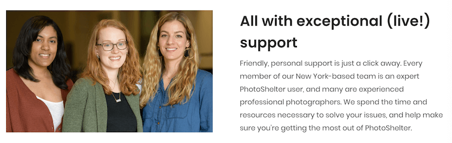 PhotoShelter help and support website screenshot