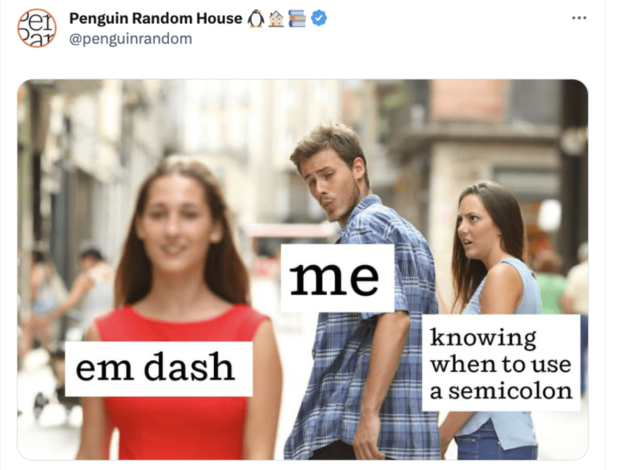 Penguin Random House meme marketing tweet