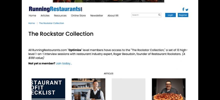 Running Restaurants content tiers