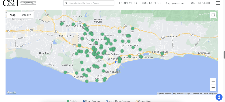 Homes in Santa Barbara website