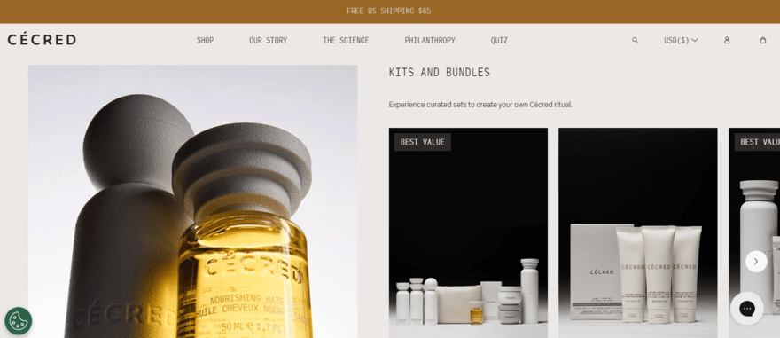 Beyonce's Cecred haircare website showing product images of hair products