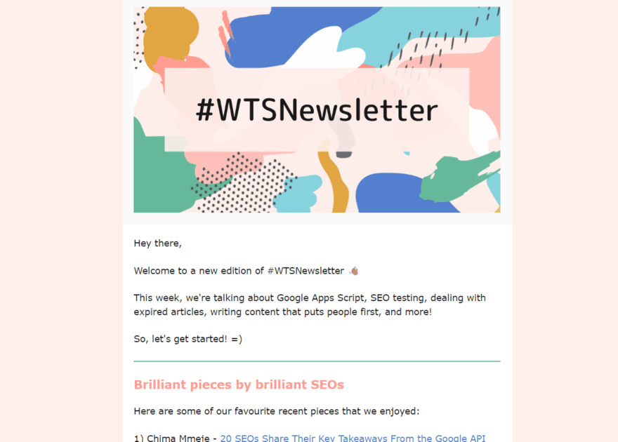 Women in Tech SEO newsletter